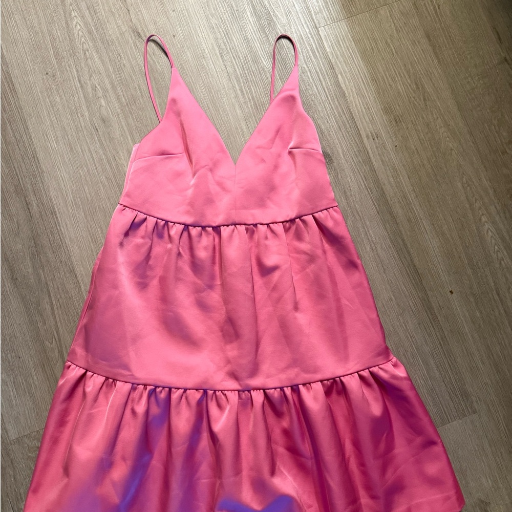 H&M Pink Tiered Spaghetti Strap Dress